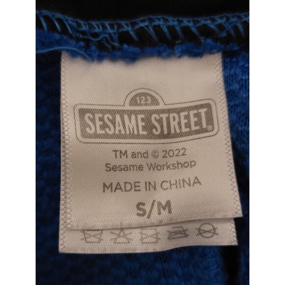 Sesame Street Cookie Monster Blue Fleece Hooded Onesie Pajamas W/ Eyes & Nom Nom - Picture 3 of 5